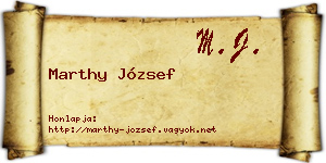 Marthy József névjegykártya