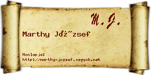 Marthy József névjegykártya